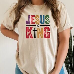 Christian Shirt Jesus is King Tee Faith Holiday Top Unisex